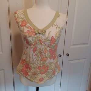 Ann Taylor Petites - 100% Linen Sleeveless Top, Size 2P - Vintage Vibe